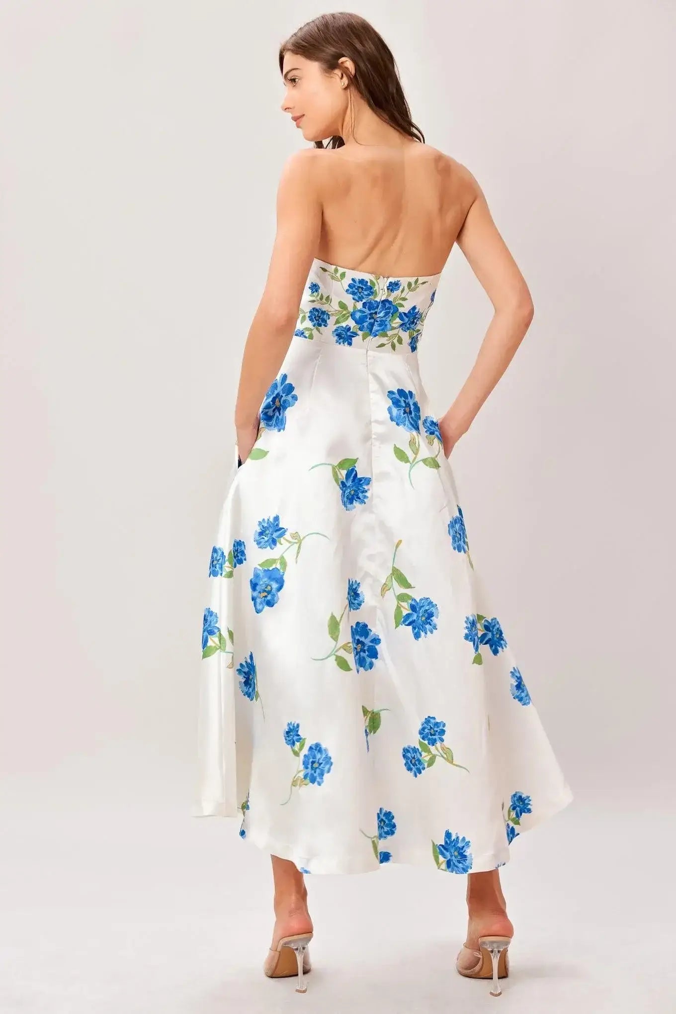 GARDEN MUSE WOVEN MIDI DRESS - Flying Tomato - Flyclothing LLC