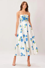 GARDEN MUSE WOVEN MIDI DRESS - Flying Tomato - Flyclothing LLC