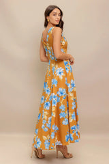 SKYBLOSSOM RUSH WOVEN MIDI DRESS - Flying Tomato - Flyclothing LLC