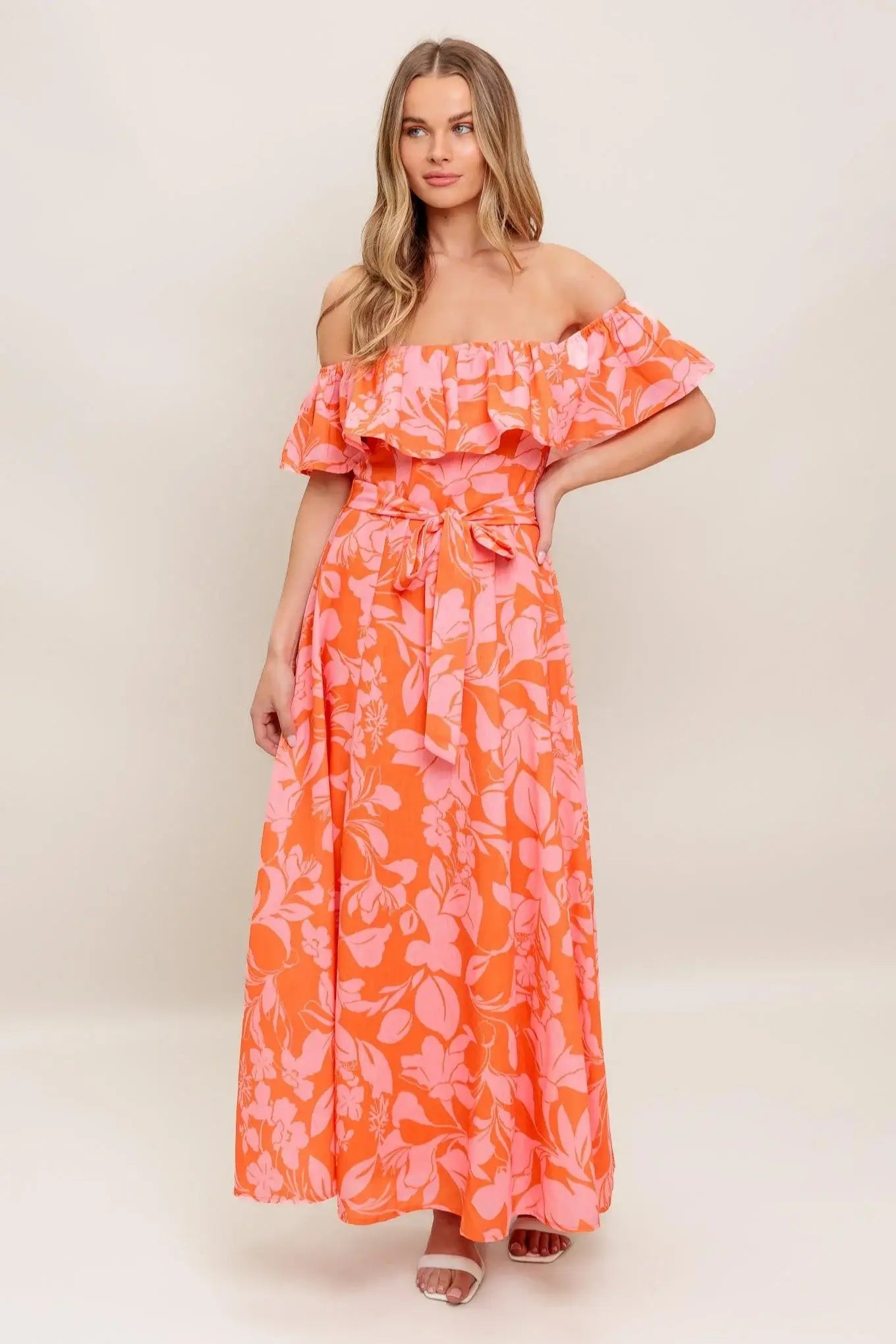 CITRUS GARDEN WOVEN MIDI DRESS - Flying Tomato - Flyclothing LLC