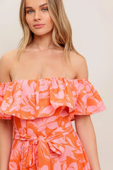CITRUS GARDEN WOVEN MIDI DRESS - Flying Tomato - Flyclothing LLC
