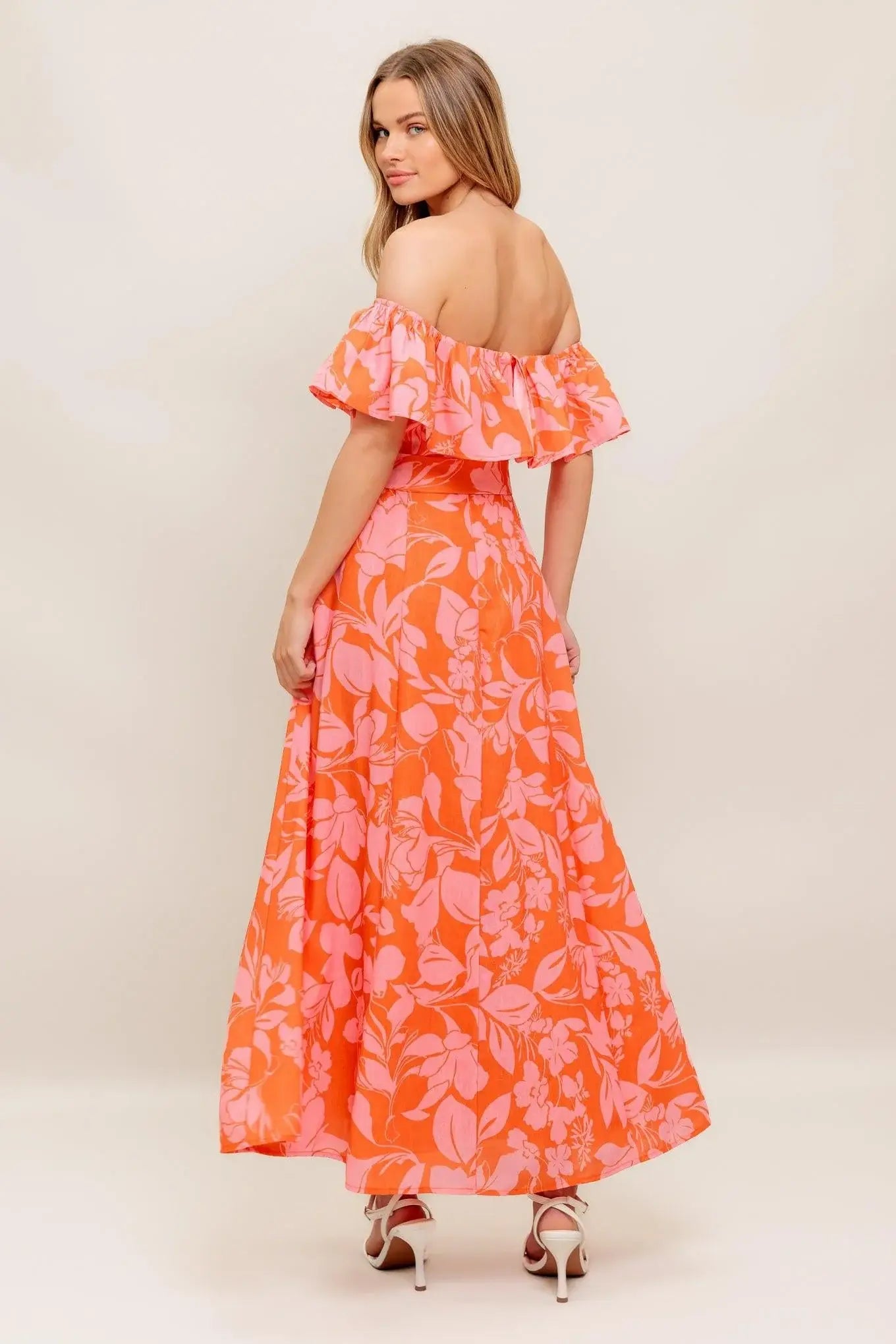 CITRUS GARDEN WOVEN MIDI DRESS - Flying Tomato - Flyclothing LLC