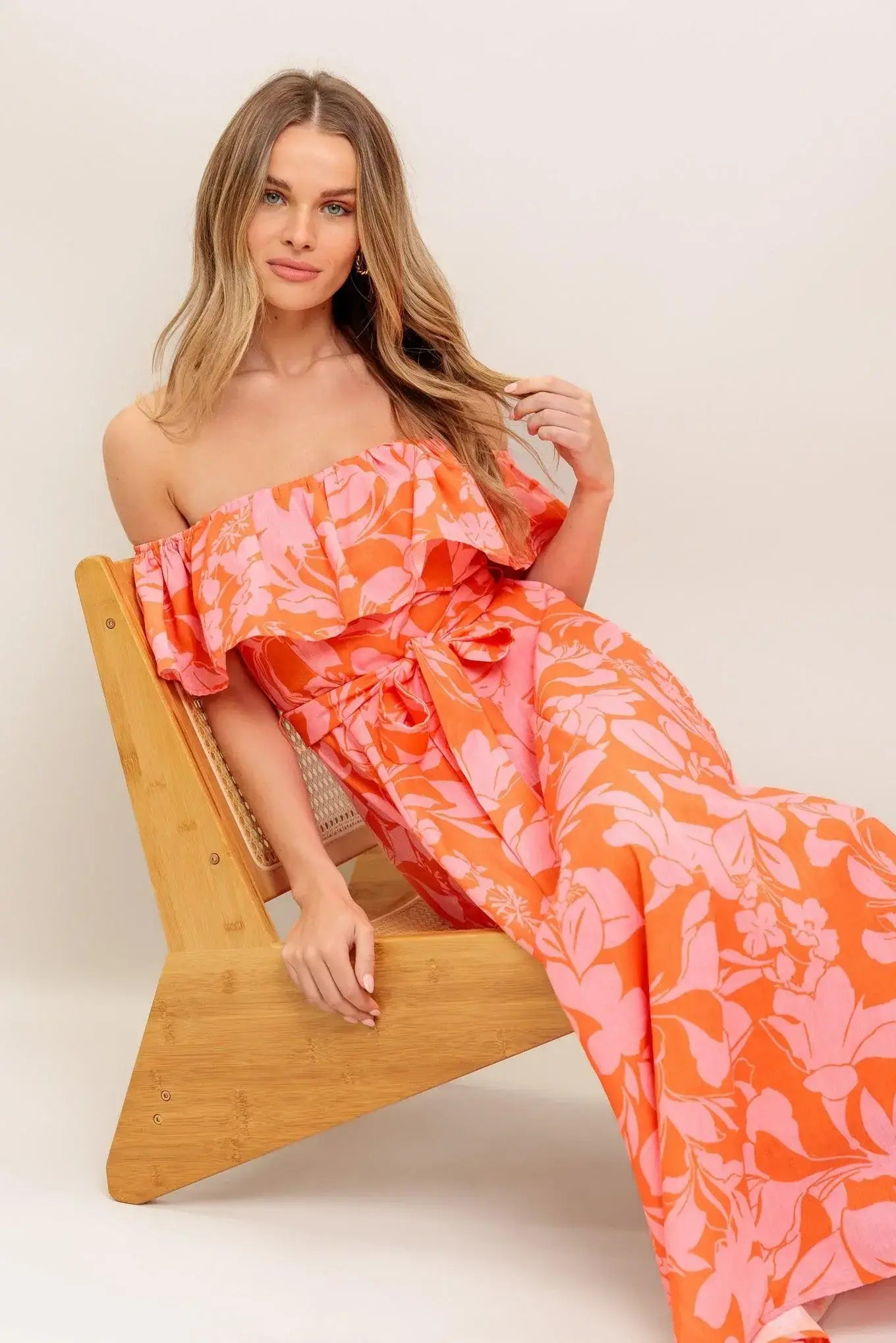 CITRUS GARDEN WOVEN MIDI DRESS - Flying Tomato - Flyclothing LLC