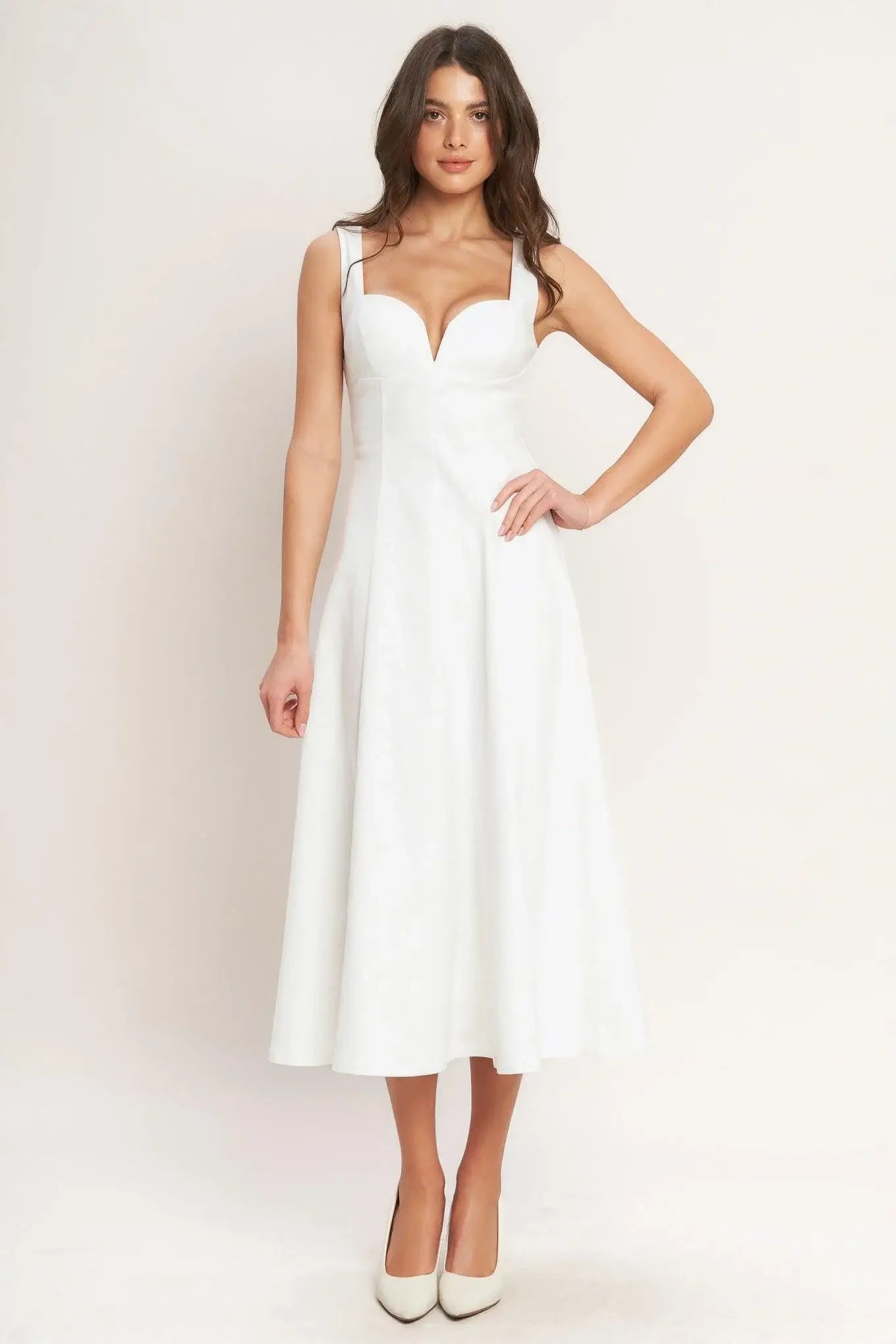 BALANCED PROPORTION WOVEN MIDI DRESS - Flying Tomato - Flyclothing LLC