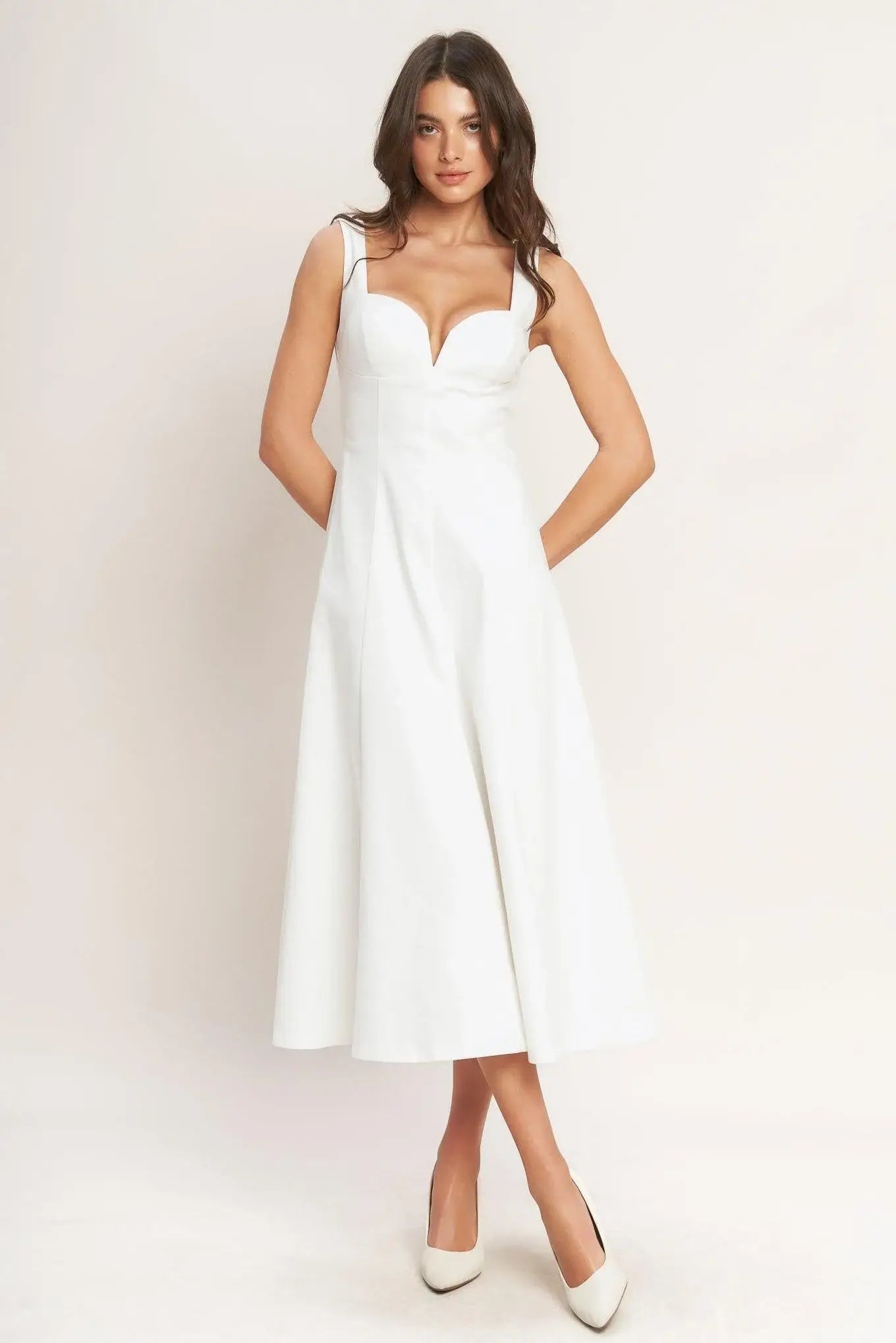 BALANCED PROPORTION WOVEN MIDI DRESS - Flying Tomato - Flyclothing LLC