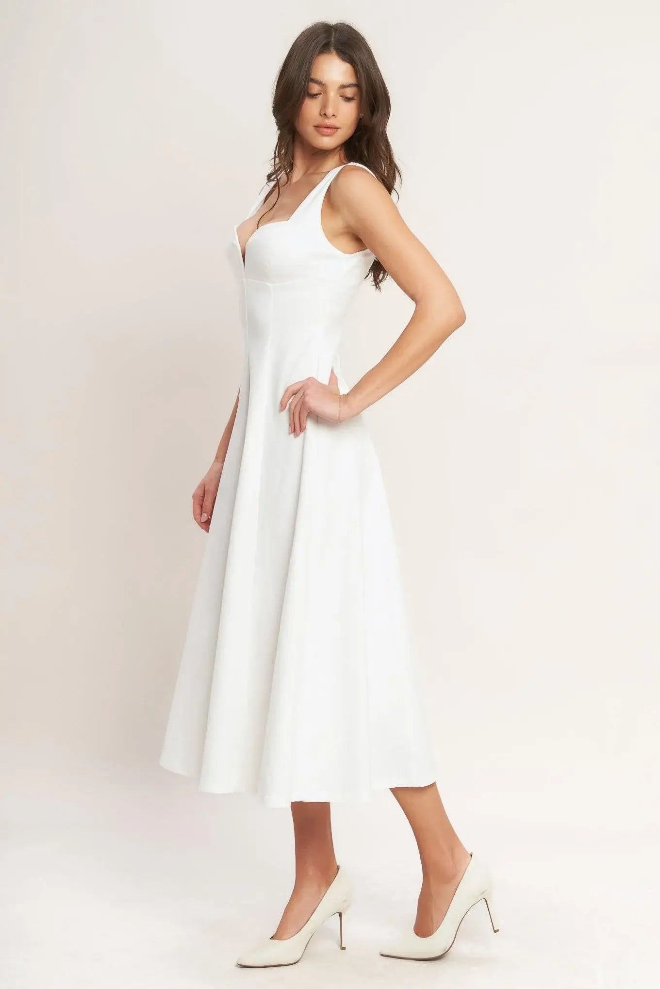 BALANCED PROPORTION WOVEN MIDI DRESS - Flying Tomato - Flyclothing LLC