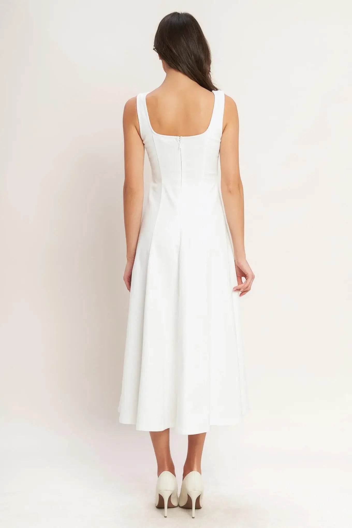 BALANCED PROPORTION WOVEN MIDI DRESS - Flying Tomato - Flyclothing LLC