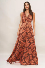 AURORA FLEUR WOVEN MAXI DRESS - Flying Tomato - Flyclothing LLC