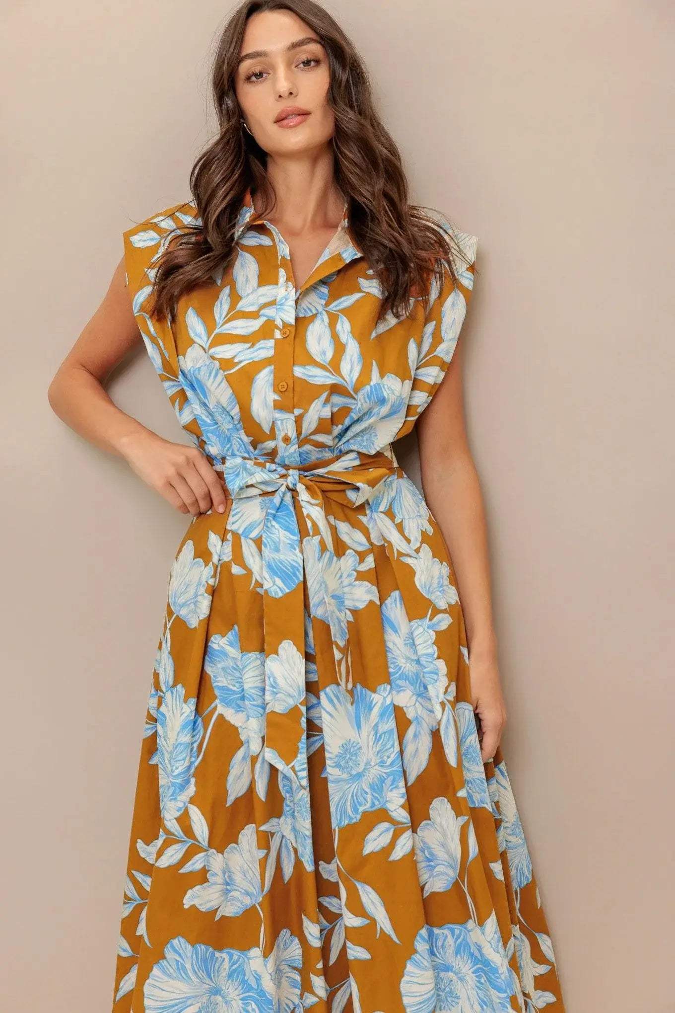 ISLAND FLARE WOVEN MIDI DRESS - Flying Tomato - Flyclothing LLC