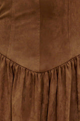 WILD ESPRESSO FAUX SUEDE MIDI DRESS - Flying Tomato - Flyclothing LLC