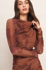 AMBER FLORA POWER MESH MIDI DRESS - Flying Tomato - Flyclothing LLC