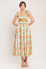 MARIGOLD BREEZE WOVEN MIDI DRESS - Flying Tomato - Flyclothing LLC
