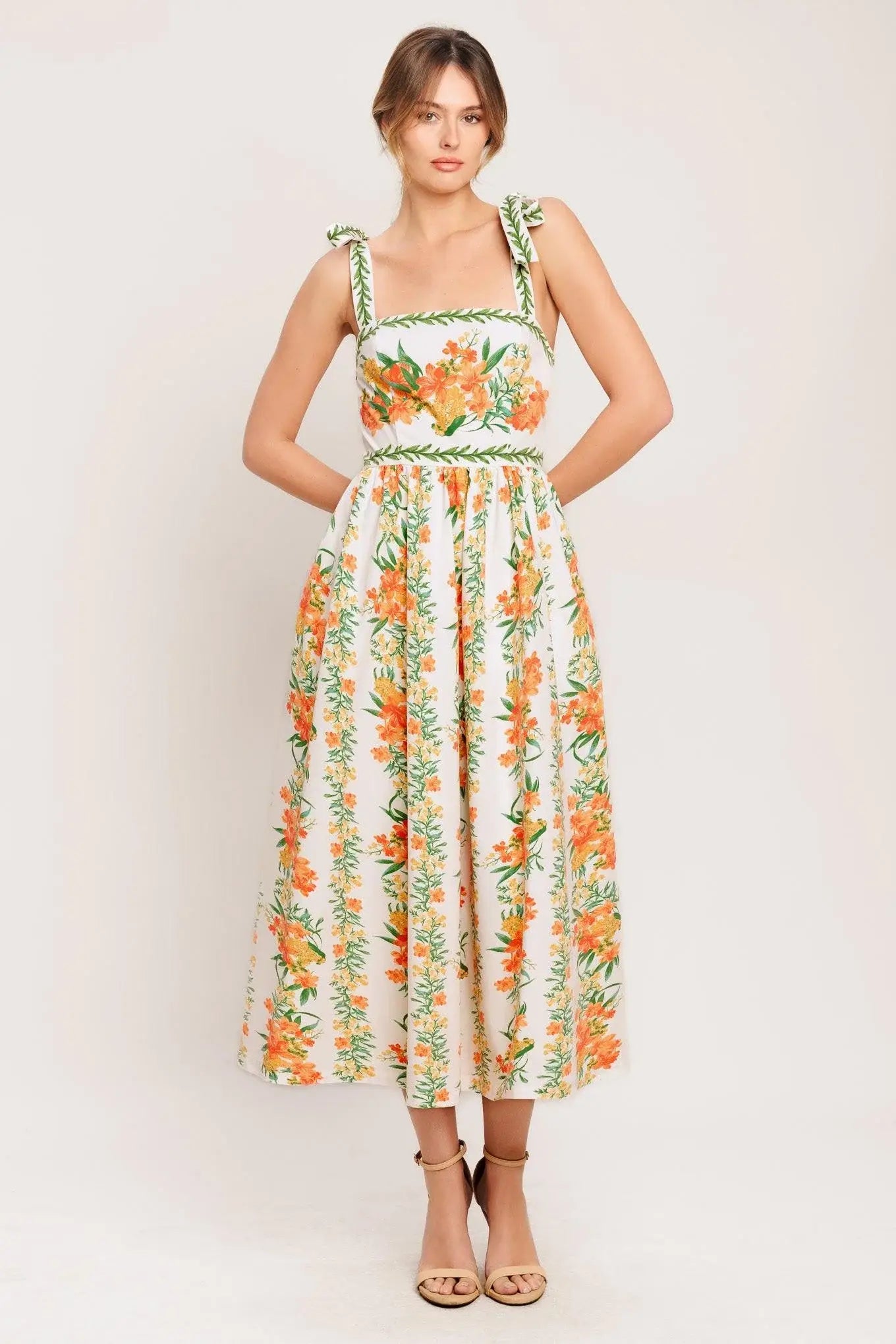 MARIGOLD BREEZE WOVEN MIDI DRESS - Flying Tomato - Flyclothing LLC