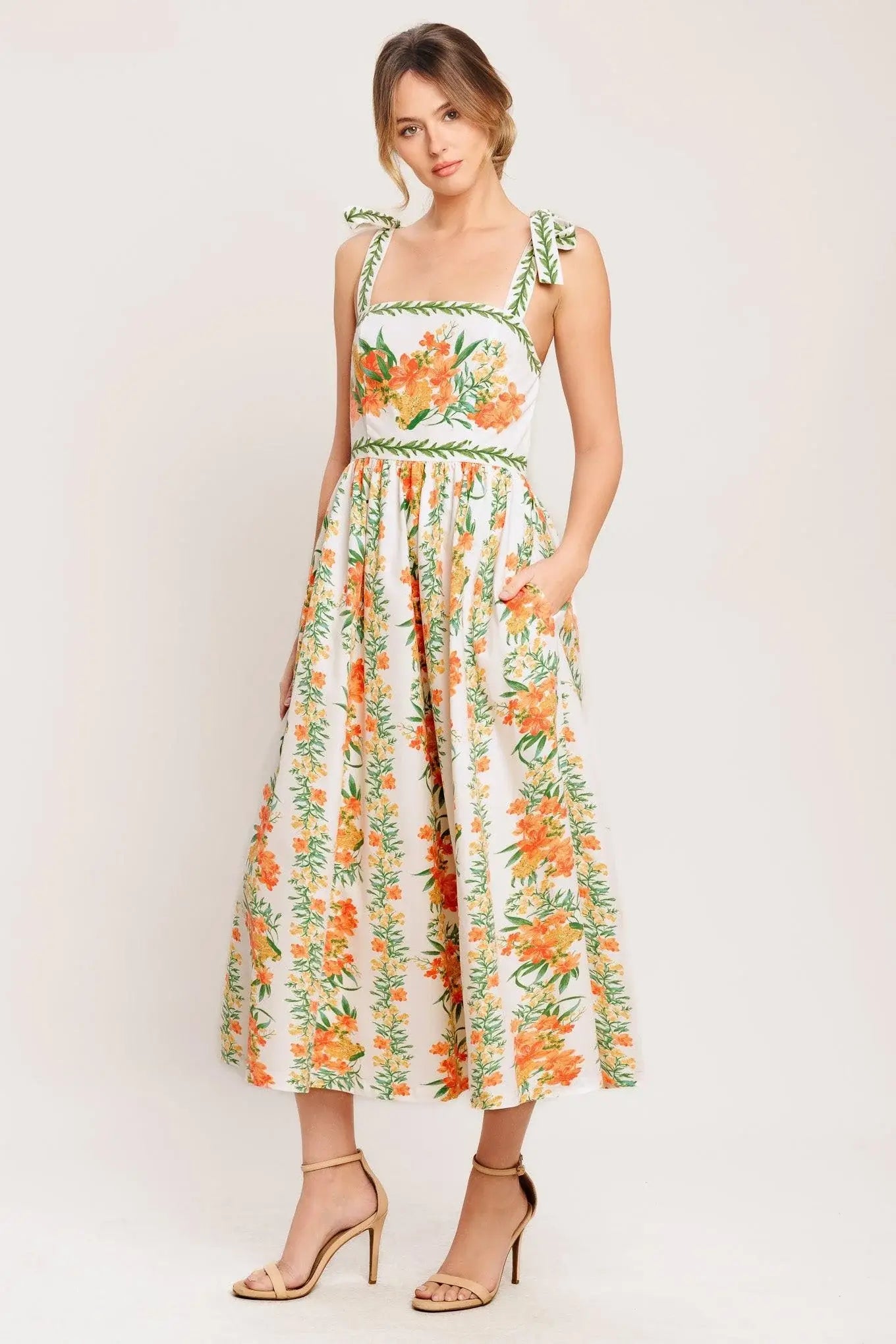 MARIGOLD BREEZE WOVEN MIDI DRESS - Flying Tomato - Flyclothing LLC