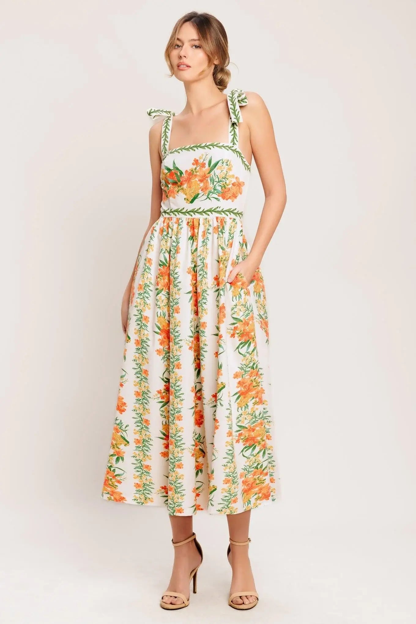 MARIGOLD BREEZE WOVEN MIDI DRESS - Flying Tomato - Flyclothing LLC
