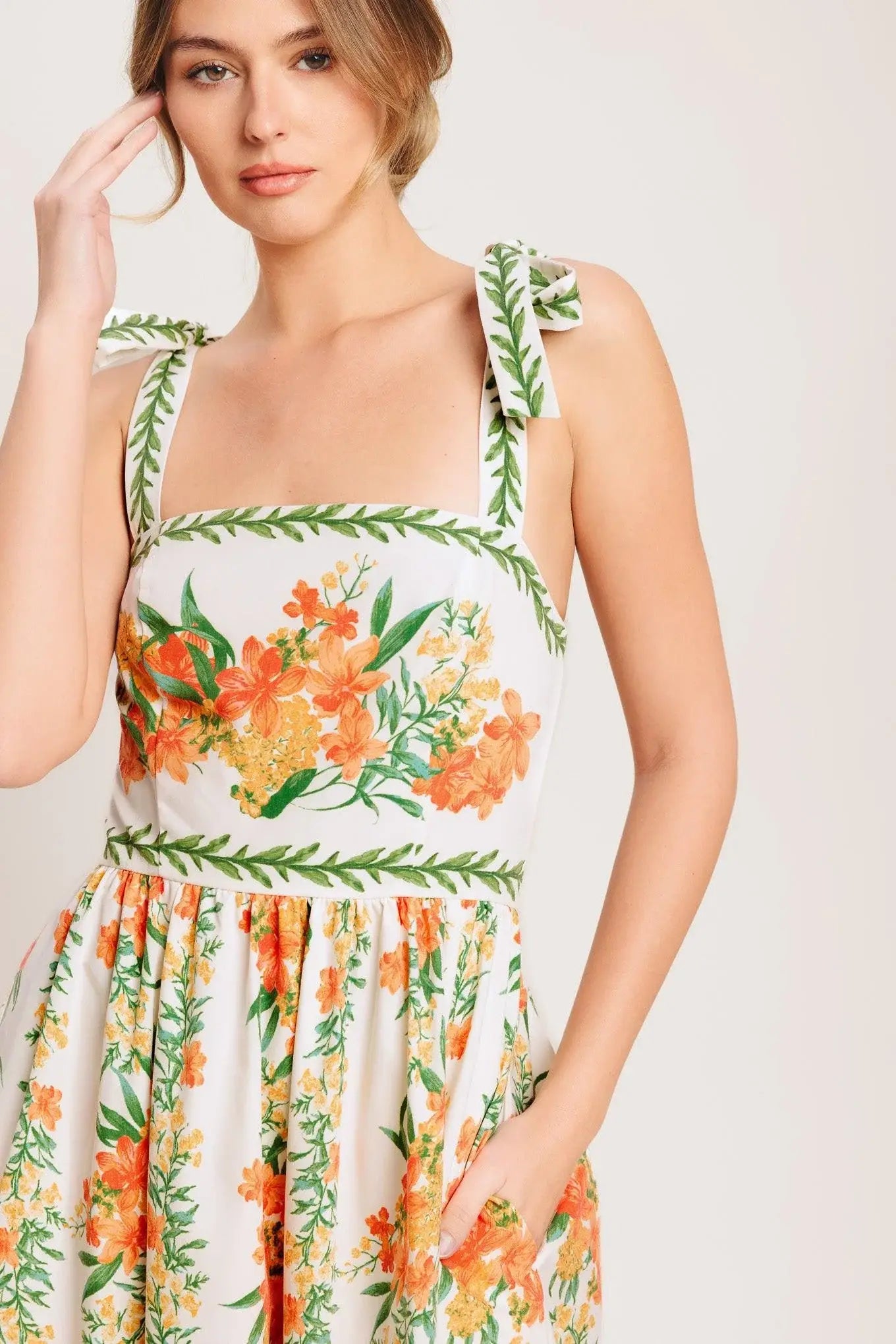 MARIGOLD BREEZE WOVEN MIDI DRESS - Flying Tomato - Flyclothing LLC