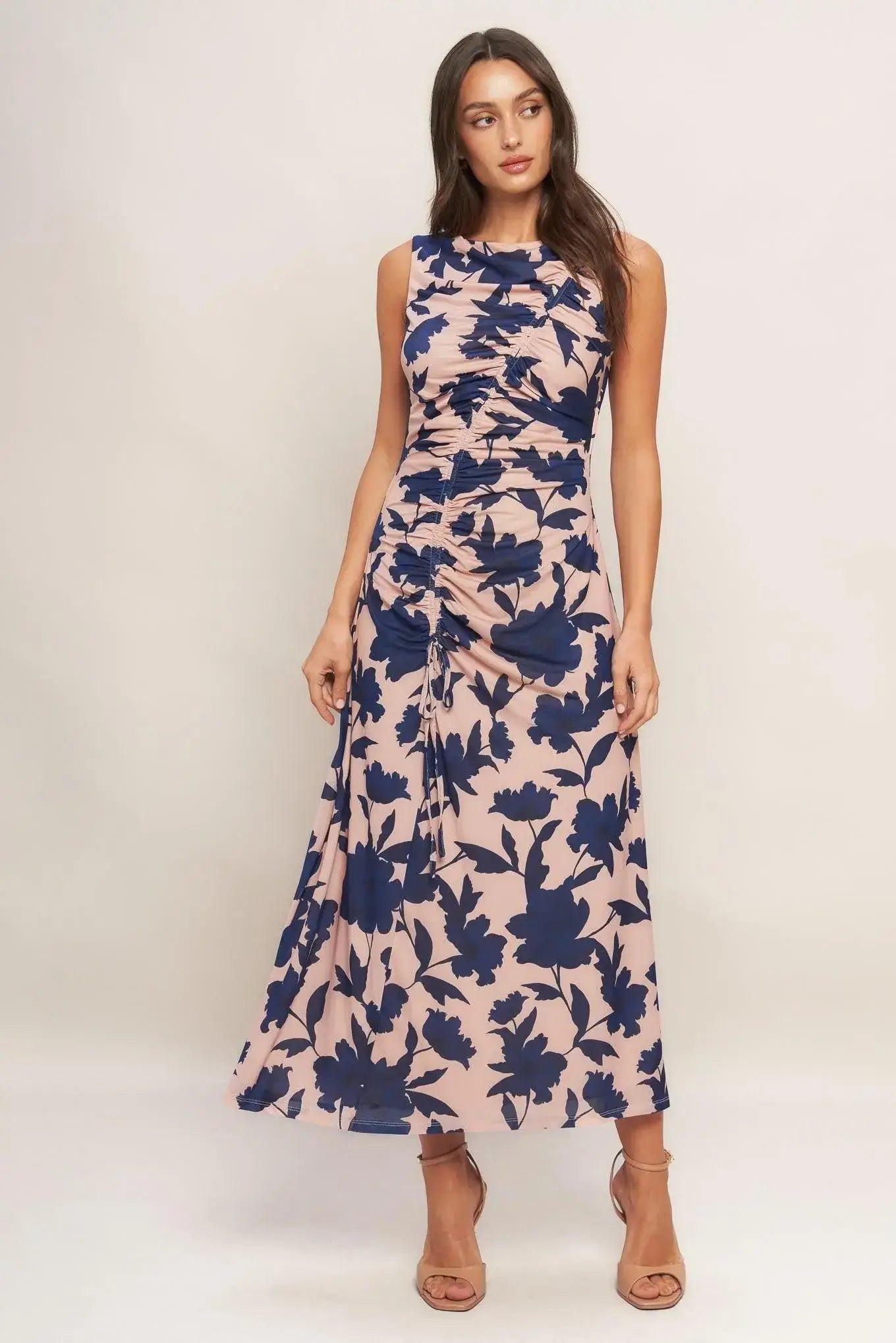 TWILIGHT FLORAL POWER MESH MIDI DRESS - Flying Tomato - Flyclothing LLC