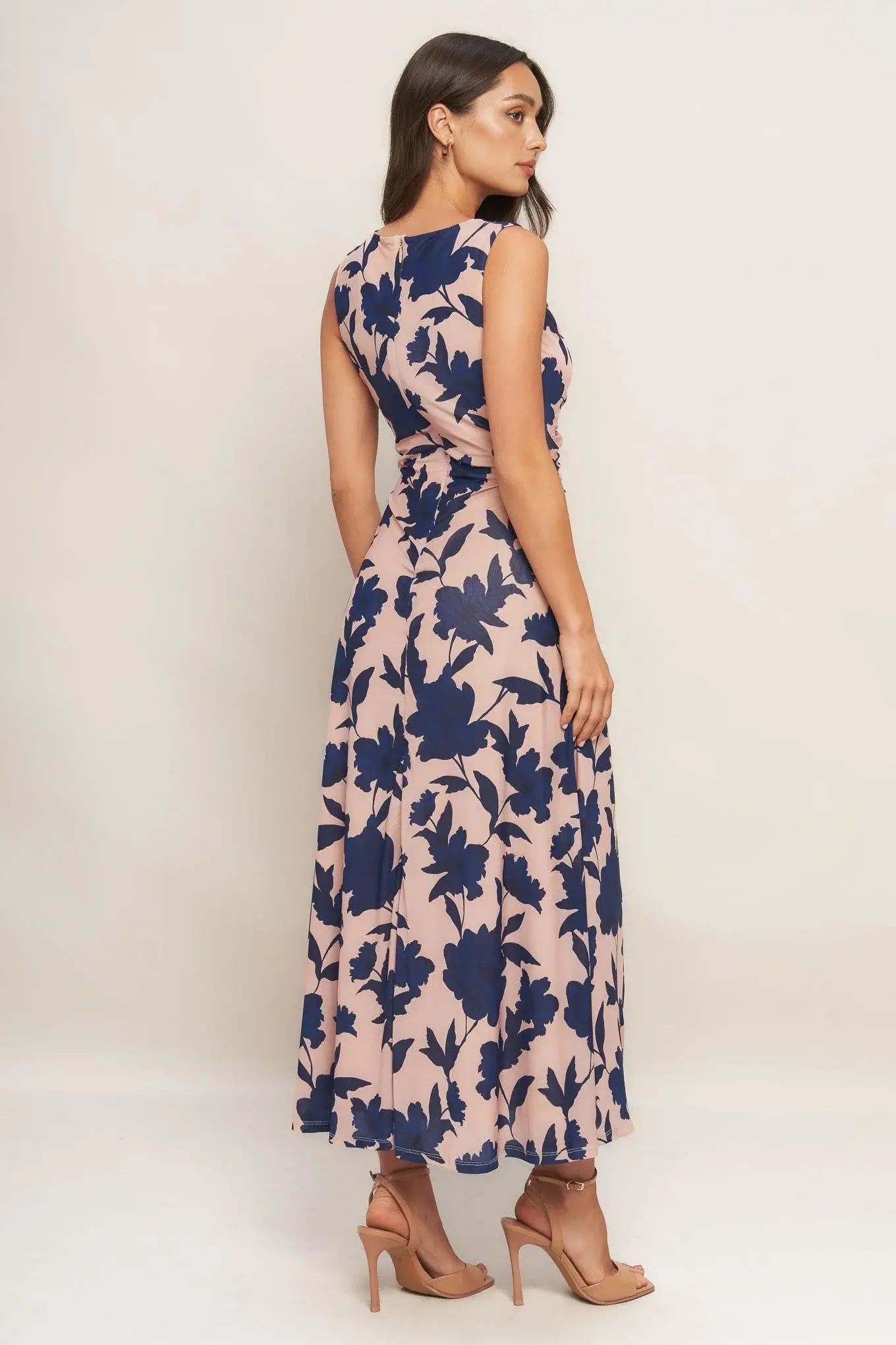 TWILIGHT FLORAL POWER MESH MIDI DRESS - Flying Tomato - Flyclothing LLC
