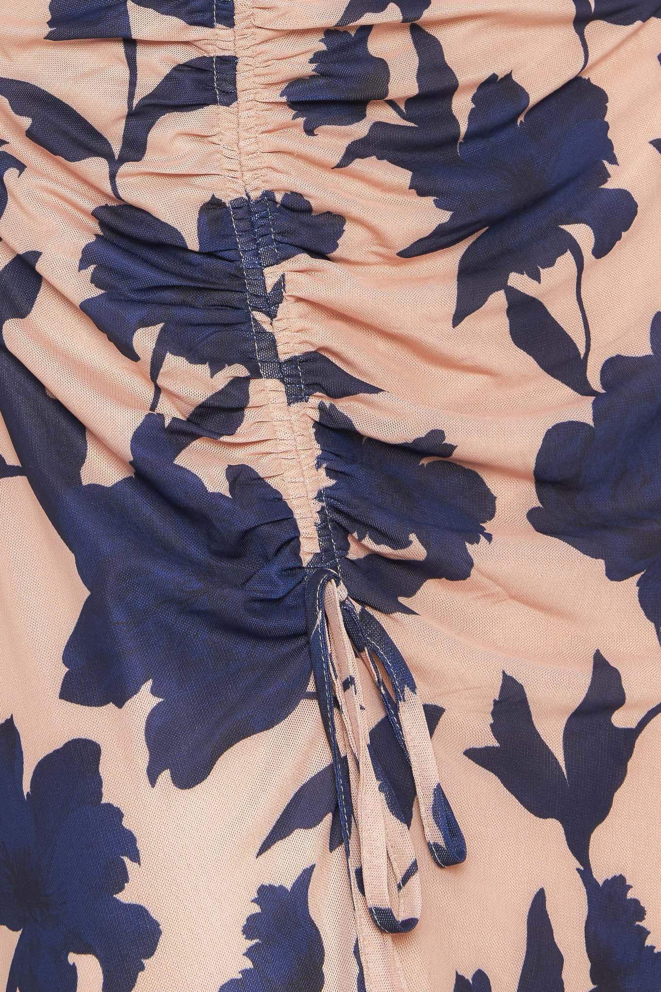 TWILIGHT FLORAL POWER MESH MIDI DRESS - Flying Tomato - Flyclothing LLC