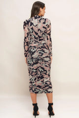 MUTED ROMANCE POWER MESH MIDI DRESS - Flying Tomato - Flyclothing LLC