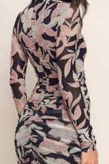 MUTED ROMANCE POWER MESH MIDI DRESS - Flying Tomato - Flyclothing LLC