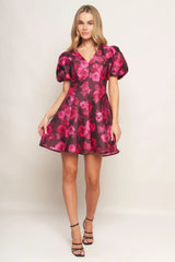 BLOOM RHAPSODY WOVEN MINI DRESS - Flying Tomato - Flyclothing LLC