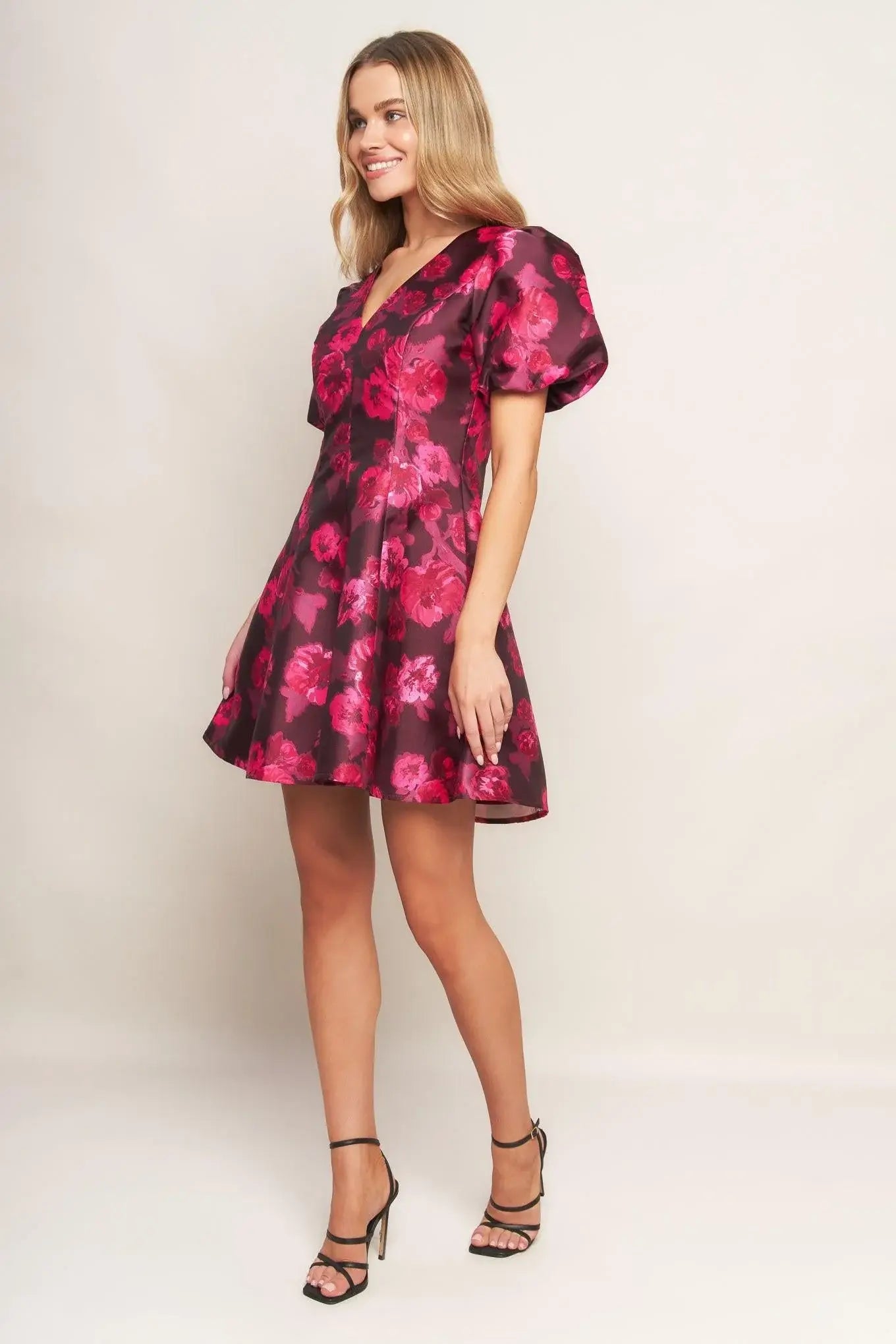 BLOOM RHAPSODY WOVEN MINI DRESS - Flying Tomato - Flyclothing LLC