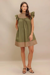 FOREST WHISPER WOVEN MINI DRESS - Flying Tomato - Flyclothing LLC