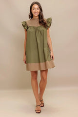 FOREST WHISPER WOVEN MINI DRESS - Flying Tomato - Flyclothing LLC