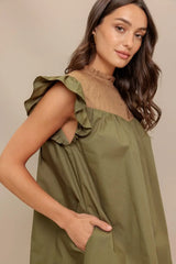 FOREST WHISPER WOVEN MINI DRESS - Flying Tomato - Flyclothing LLC