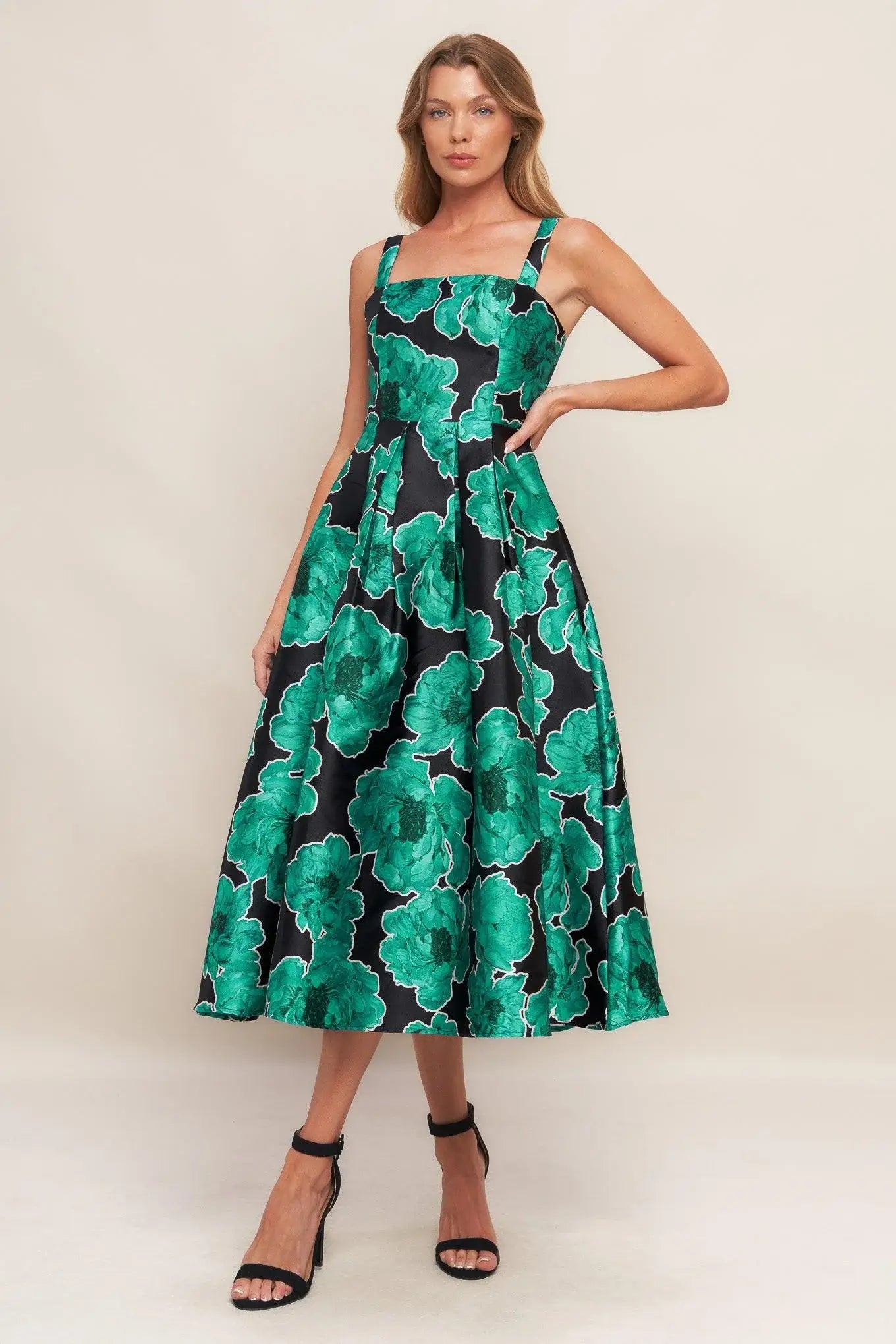 ROYAL BAROQUE WOVEN MIDI DRESS - Flying Tomato - Flyclothing LLC