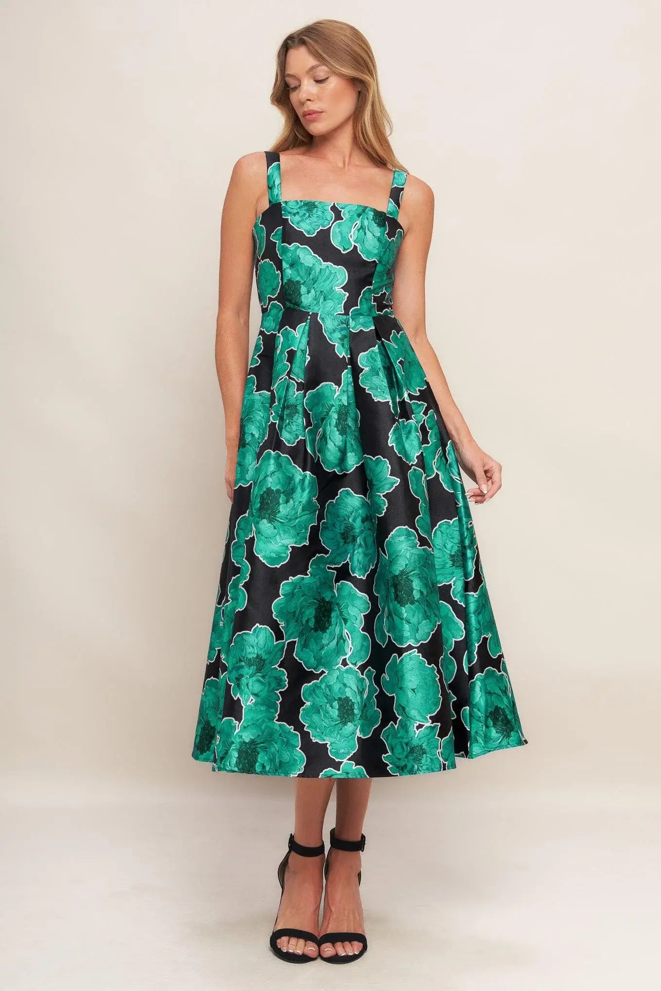 ROYAL BAROQUE WOVEN MIDI DRESS - Flying Tomato - Flyclothing LLC