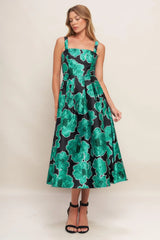ROYAL BAROQUE WOVEN MIDI DRESS - Flying Tomato - Flyclothing LLC