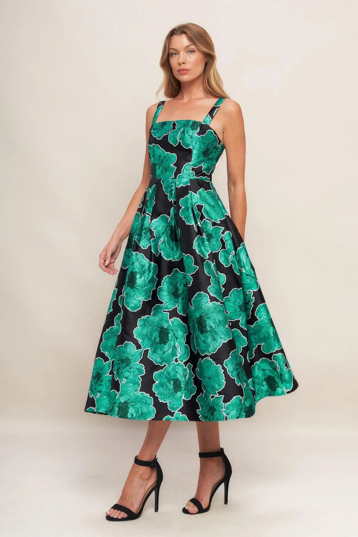 ROYAL BAROQUE WOVEN MIDI DRESS - Flying Tomato - Flyclothing LLC
