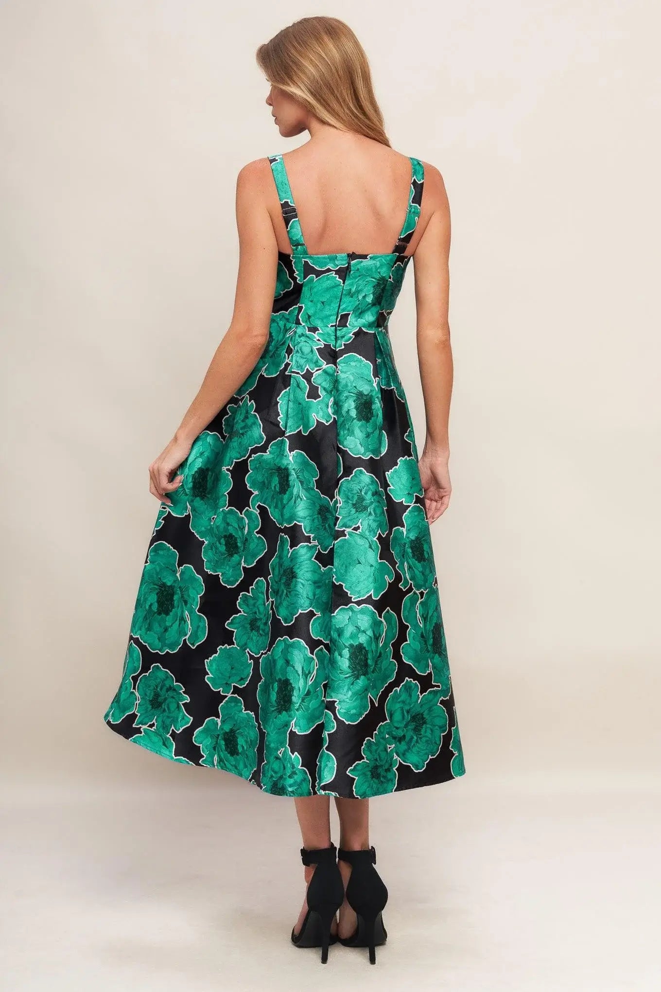 ROYAL BAROQUE WOVEN MIDI DRESS - Flying Tomato - Flyclothing LLC