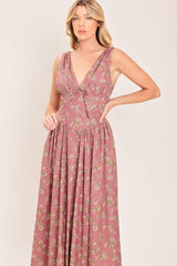 GARDEN PARTY ROSE WOVEN MIDI DRESS