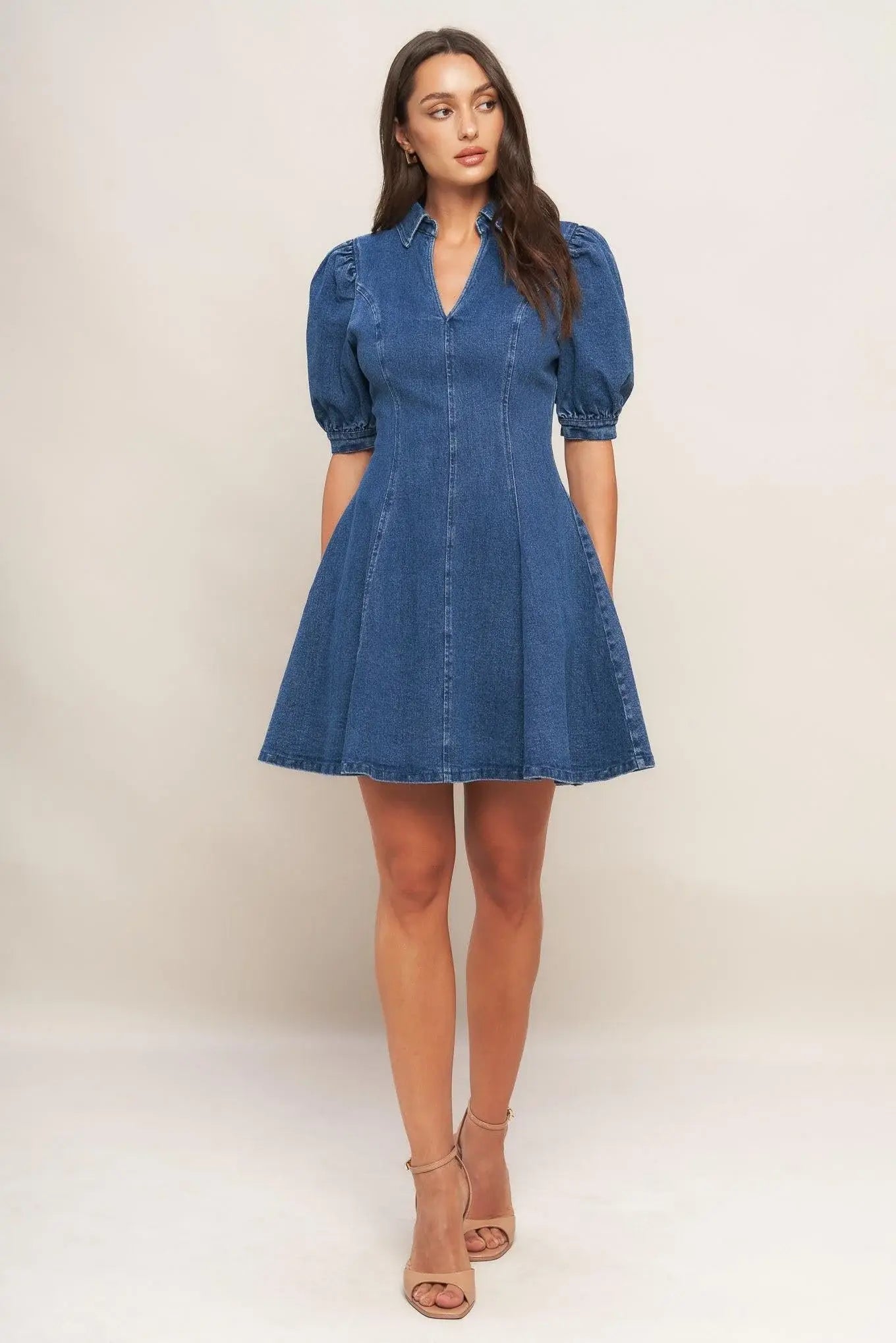WESTWOOD CHARM DENIM MINI DRESS - Flying Tomato - Flyclothing LLC