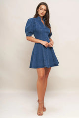 WESTWOOD CHARM DENIM MINI DRESS - Flying Tomato - Flyclothing LLC