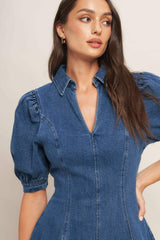 WESTWOOD CHARM DENIM MINI DRESS - Flying Tomato - Flyclothing LLC