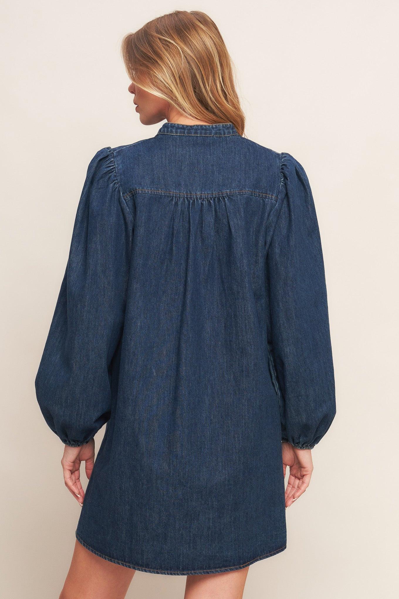 CANYON BREEZE DENIM MINI DRESS - Flying Tomato - Flyclothing LLC