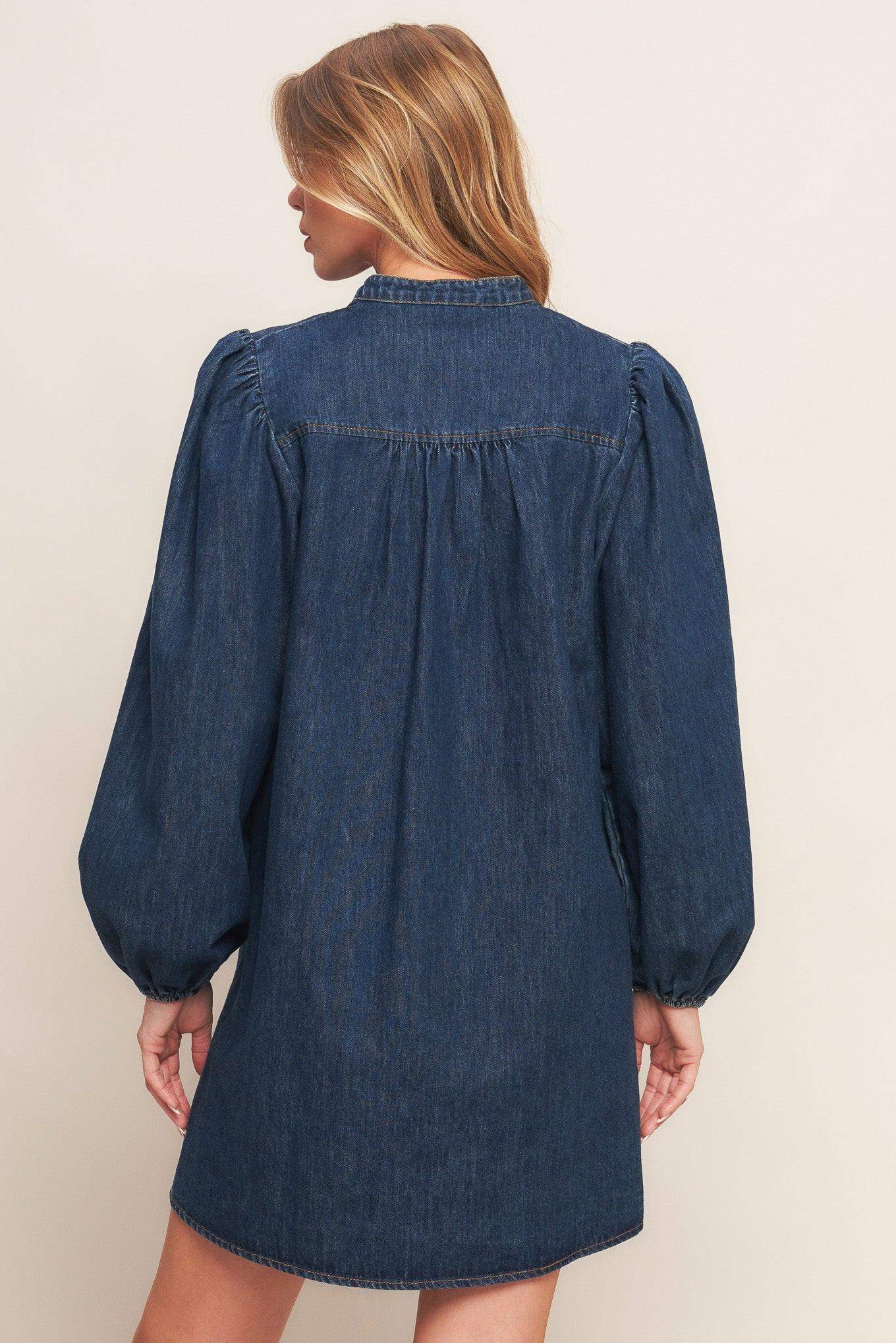 CANYON BREEZE DENIM MINI DRESS - Flying Tomato - Flyclothing LLC