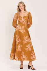 GOLDEN BLOSSOM WOVEN ANKLE DRESS