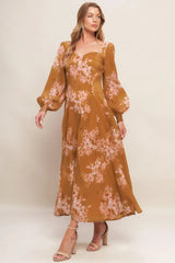 GOLDEN BLOSSOM WOVEN ANKLE DRESS - Flying Tomato - Flyclothing LLC