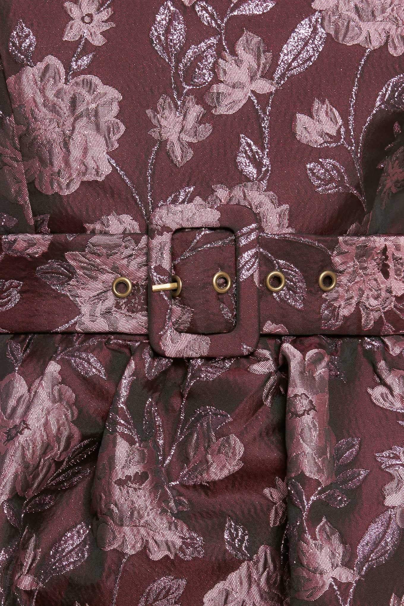 AUBERGINE CHIC JACQUARD WOVEN MIDI DRESS - Flying Tomato - Flyclothing LLC