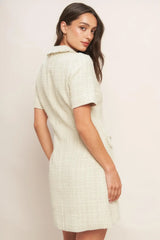 BOUCLÉ AFFAIR TWEED MINI DRESS - Flying Tomato - Flyclothing LLC