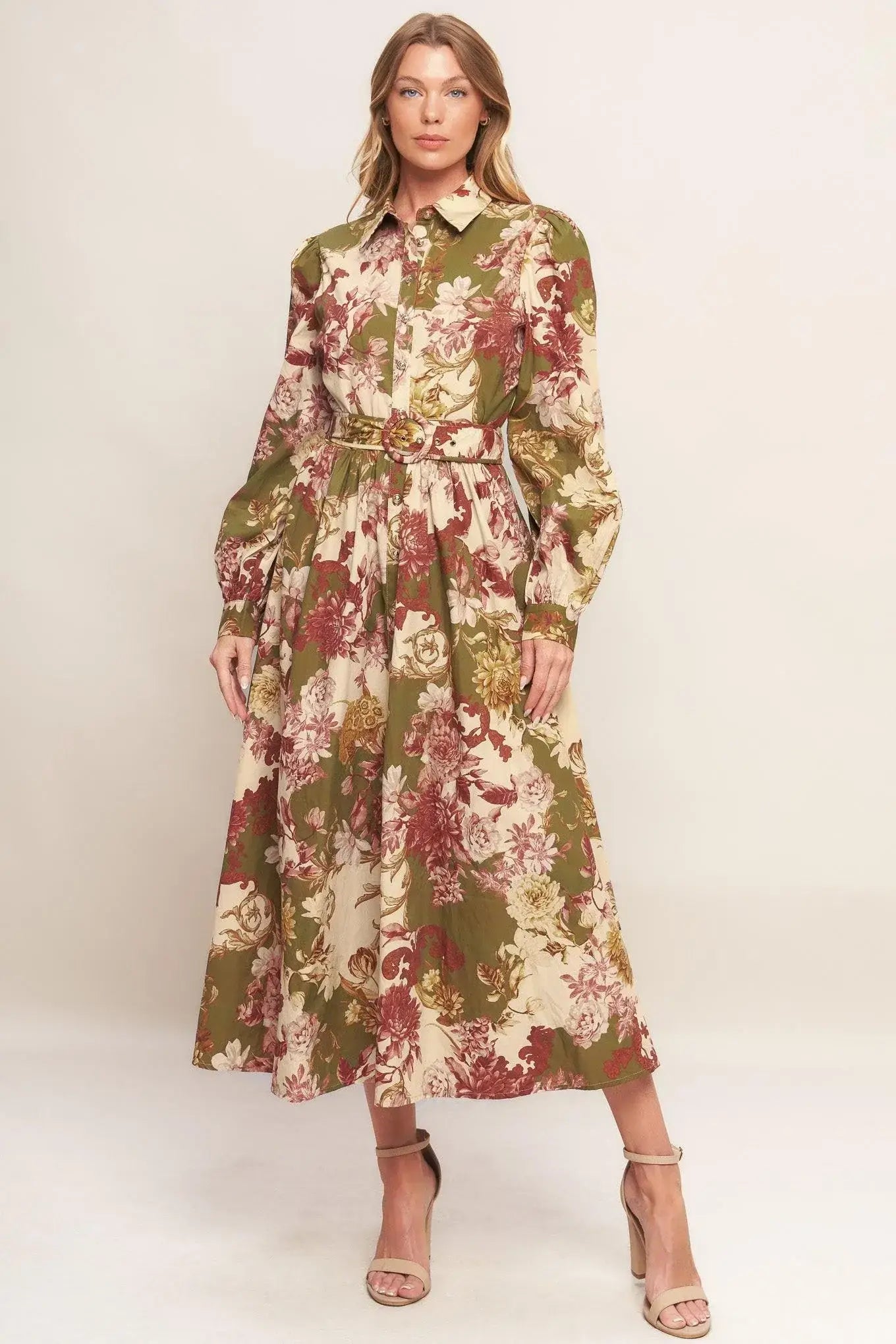 COUNTRY ROMANCE WOVEN MIDI DRESS - Flying Tomato - Flyclothing LLC