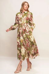 COUNTRY ROMANCE WOVEN MIDI DRESS - Flying Tomato - Flyclothing LLC