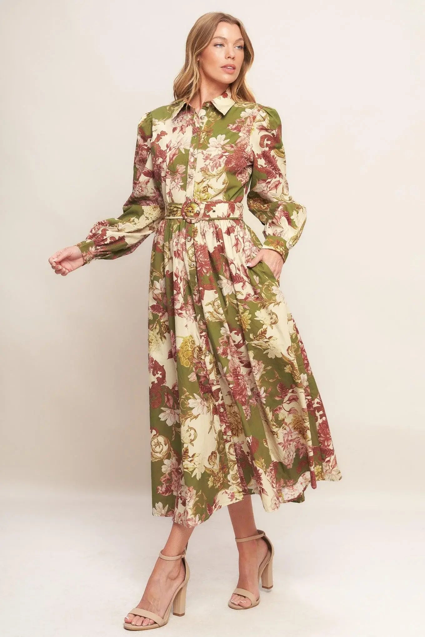 COUNTRY ROMANCE WOVEN MIDI DRESS - Flying Tomato - Flyclothing LLC