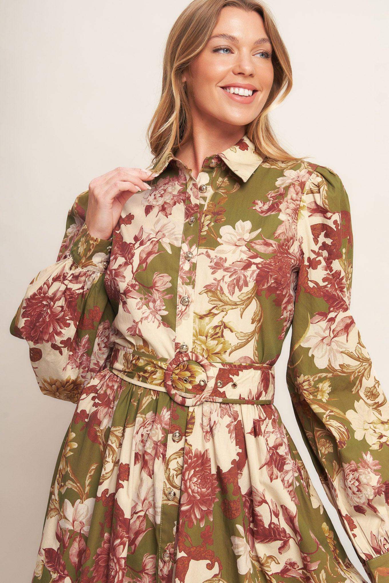 COUNTRY ROMANCE WOVEN MIDI DRESS - Flying Tomato - Flyclothing LLC