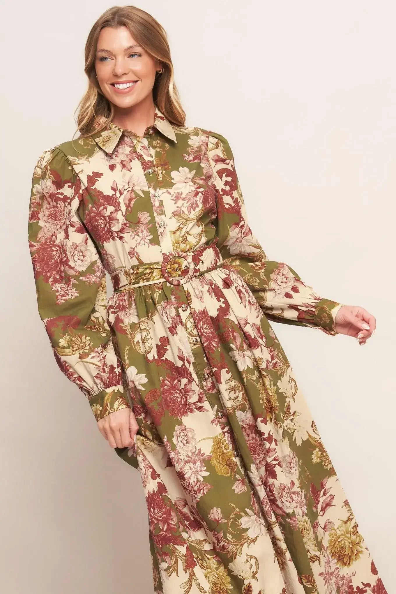 COUNTRY ROMANCE WOVEN MIDI DRESS - Flying Tomato - Flyclothing LLC